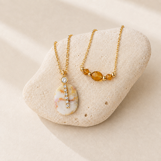 Citrine Beaded Necklace Set
