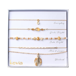 Citrine Beaded Necklace Set