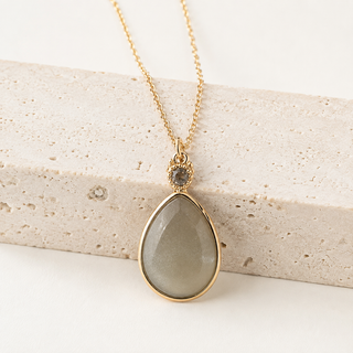 Faceted Teardrop Stone Necklace Set