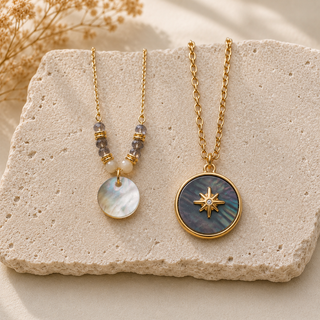 Coastal Compass Charm Necklace Set