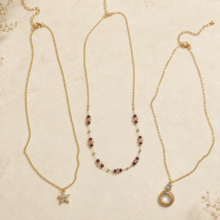 Floral Crystal and Garnet necklace set styled product image