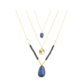 Lapis Blue Stone Necklace Set