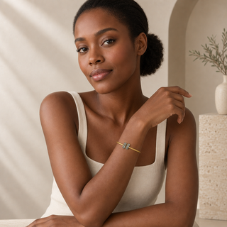 Nouveau Modern Gold Cuff Bracelet - model 2