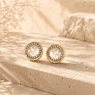 Nouveau Radiant Gold Stud Earrings - lifestyle 1