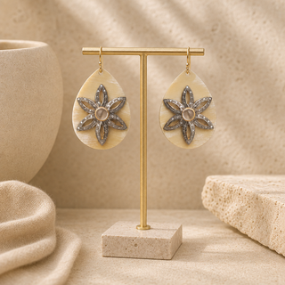 Nouveau Boho Floral Teardrop Earrings - lifestyle 1