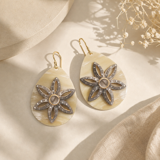 Nouveau Boho Floral Teardrop Earrings - lifestyle 2