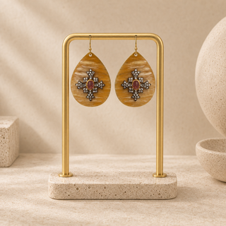 Nouveau Rustic Cross Teardrop Earrings - lifestyle 2