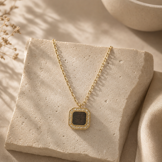 Nouveau Natural Horn Geometric Pendant Necklace - lifestyle 1