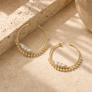 Ophelia Crystal Charms Hoop Earrings - lifestyle 1