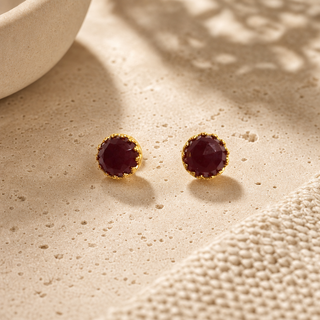 Rococo Garnet Quartz Gemstone Earrings - lifestyle 1