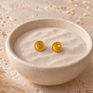 Rococo Citrine Quartz Gemstone Earrings - lifestyle 1