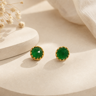 Rococo Emerald Quartz Gemstone Earrings - lifestyle 1