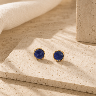 Rococo Sapphire Quartz Gemstone Earrings - lifestyle 1