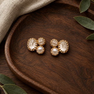 Rococo Gemstone Cluster Earrings