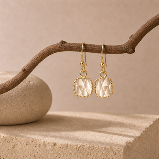 Rococo Square Gemstone Drop Earrings - lifestyle 1