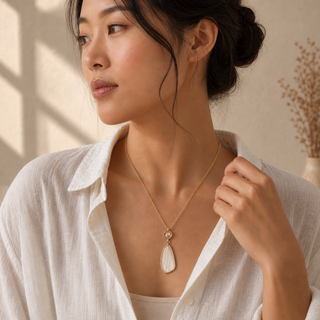 Rococo Smoky & Clear Quartz Necklace - model 1
