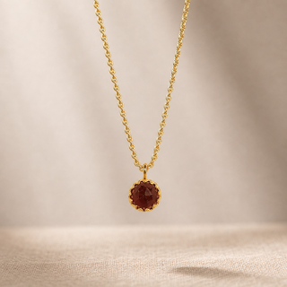 Rococo Garnet Quartz Gemstone Necklace - lifestyle 1