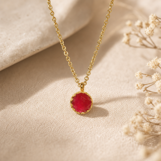 Rococo Pink Tourmaline Quartz Pendant Necklace - lifestyle 2