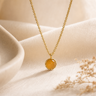 Rococo Citrine Quartz Pendant Necklace - lifestyle 1