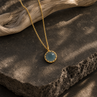 Rococo Blue Topaz Quartz Pendant Necklace - lifestyle 1