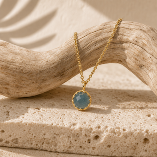 Rococo Blue Topaz Quartz Pendant Necklace - lifestyle 2