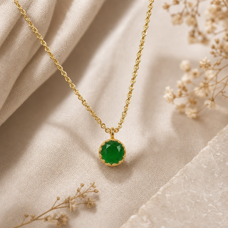 Rococo Emerald Quartz Pendant Necklace - lifestyle 2