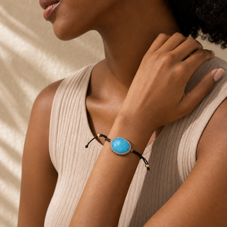 Vie Boheme Turquoise & Black Macrame Bracelet