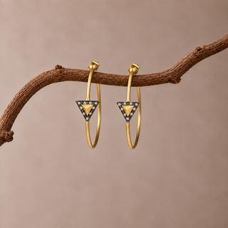 Nubia Triangle Charm Hoop Earrings