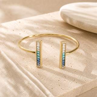 Vita Shiny Gold Open Cuff Bracelet - lifestyle 1