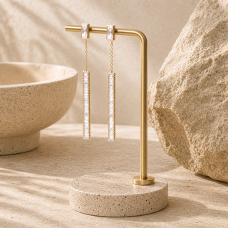 Vita Baguette Pave Drop Earring - lifestyle 2