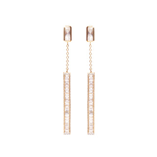 Vita Baguette Pave Drop Earring