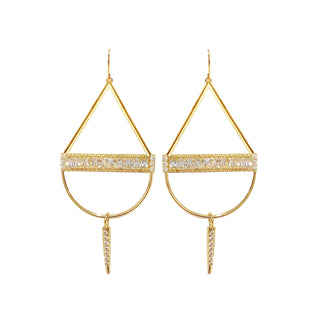 Vita Teardrop Pave Bar Earrings