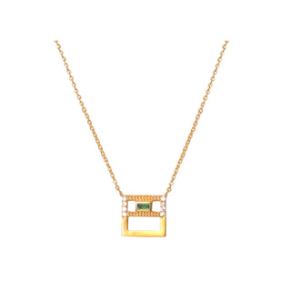 Vita Square Emerald Baguette Necklace