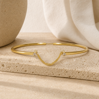 Vita Shiny Gold Chain-Accented Choker Necklace - lifestyle 1