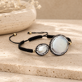 Vie Boheme Pearl Duo Macrame Bracelet - lifestyle 1