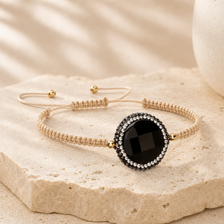 Vie Boheme Black Onyx Macrame Bracelet - lifestyle 1