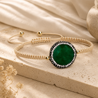 Vie Boheme Green Onyx Macrame Bracelet - lifestyle 1