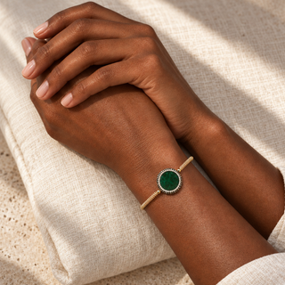 Vie Boheme Green Onyx Macrame Bracelet - model 1