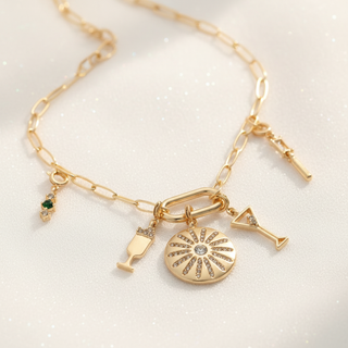 Cocktail Charm Necklace - Elegant Detail
