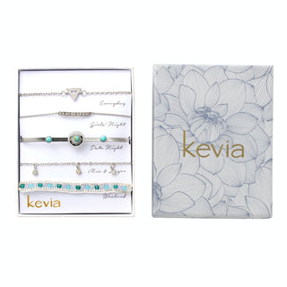 Silver & Turquoise Bracelet Set