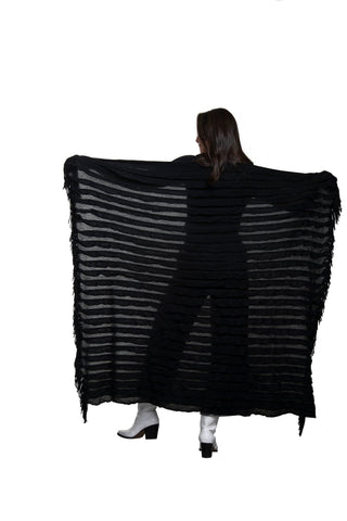 Willow Scarf Blanket-Black