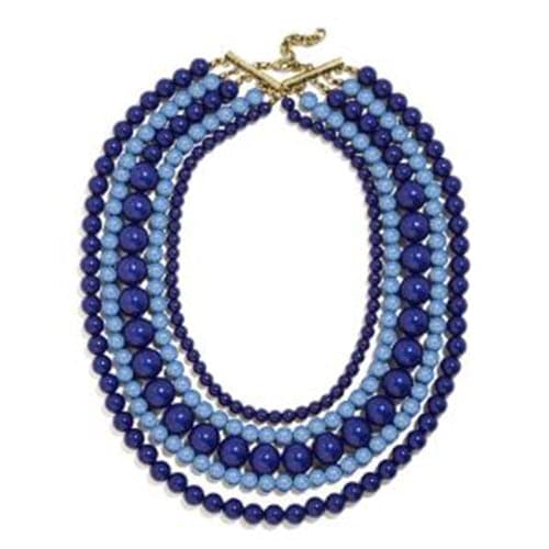 Buy Beautiful Gold Rodium Polish Gold and Navy Blue Beads Work Necklace Set  Online