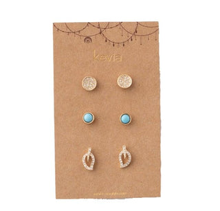 Turquoise Three Pair Earring Set
