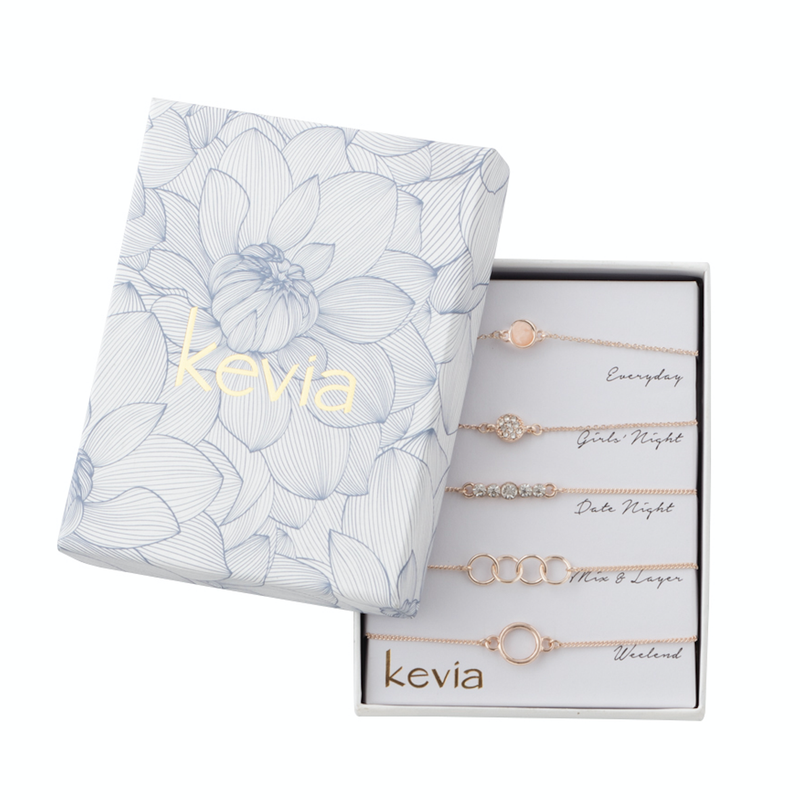 Rose Gold Theme Box Bracelet Set