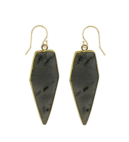 Labradorite spear earring, Earring - Kevia Style, LLC