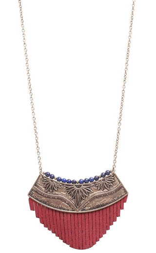 Patina Flora Lapis Necklace, Necklace - Kevia Style, LLC